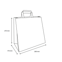 Papiertüte, Medium, 260x170x270mm, BIO, Braun