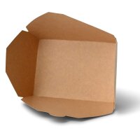 BIO Karton-Menübox, Bio-Beschichtung, 1100ml, 215x160x50mm, Kraft-Braun
