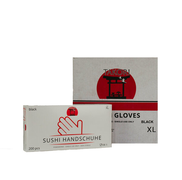 TPE Sushihandschuhe XL, Schwarz, Karton