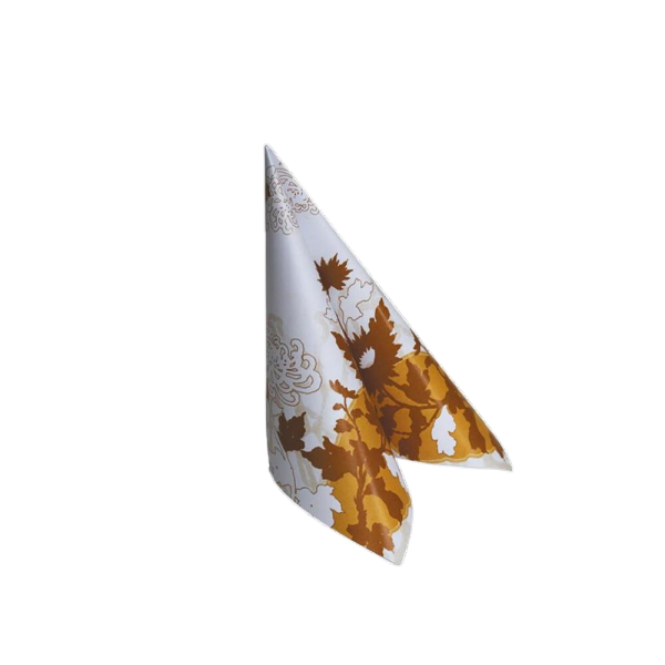 Servietten 40x40cm, 3-lagig, 1/4 Falz, Motiv, Gelbes Blatt