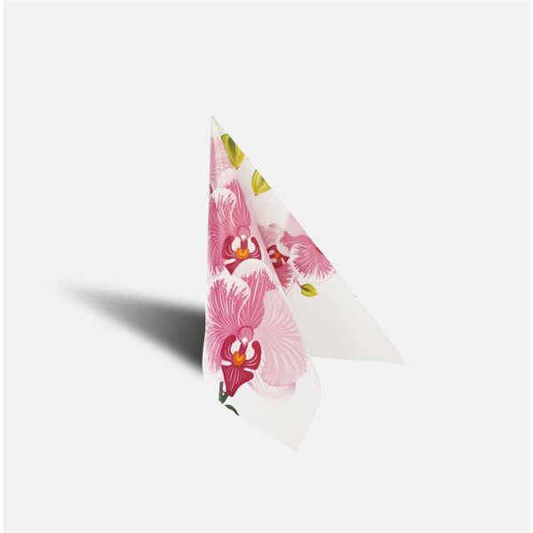 Servietten 40x40cm, 3-lagig, 1/4 Falz, Motiv, Orchidee