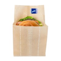 Burger-Taschen, Papier, Klebeverschluss, braun, 150x165x247mm