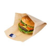 Burger-Taschen, Papier, Klebeverschluss, braun, 150x165x247mm