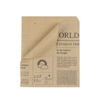 Snacktaschen, Papier, Motiv " Newsletter", braun, 150x160mm