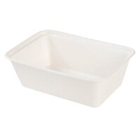 Zuckerrohr-Schale, 650ml, weiß, 170x120x60mm