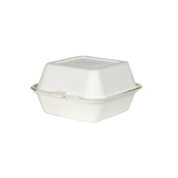 BIO Zuckerrohr-Burger-Box, IP6, 150x160x80mm, weiß