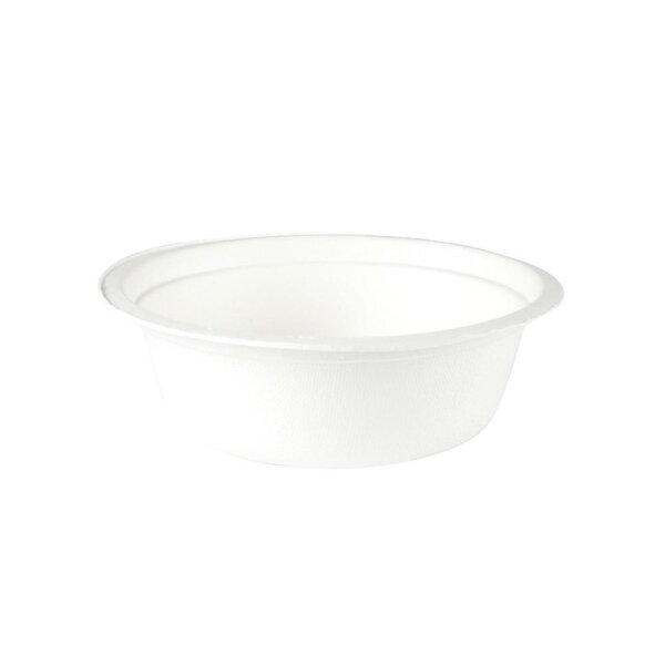 Zuckerrohr-Einwegschale, 500ml, Ø155mm, Weiß