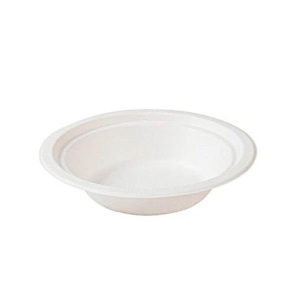 Zuckerrohr-Einwegschale, 400ml, Ø175mm, Weiß