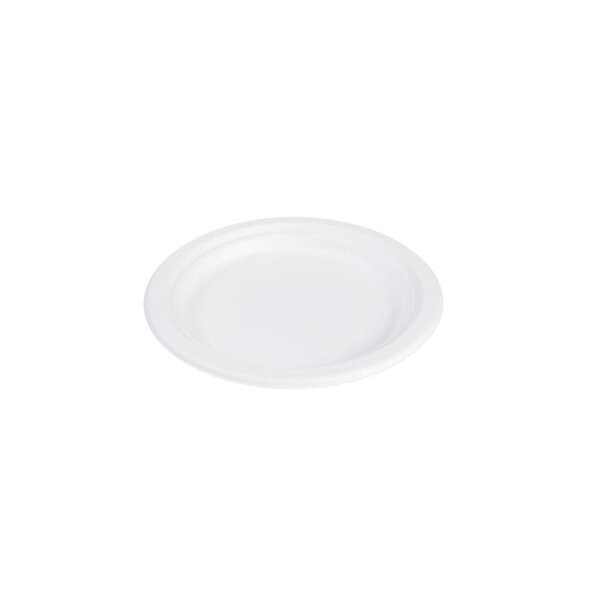 Zuckerrohr-Einwegteller, Ø170mm, Weiß