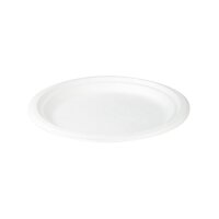 Zuckerrohr-Einwegteller, Ø220mm, Weiß
