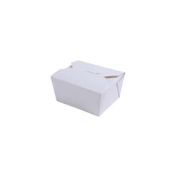 Karton-Menübox, PE-Beschichtung, 600ml, 125x105x65mm, Weiß