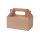 Karton-Gebäckbox, Tragegriff, faltbar, 250x150x150mm, Kraft-Braun