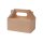 Karton-Gebäckbox, Tragegriff, faltbar, 180x110x90mm, Kraft-Braun
