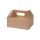 Karton-Gebäckbox, Tragegriff, faltbar, 210x160x90mm, Kraft-Braun