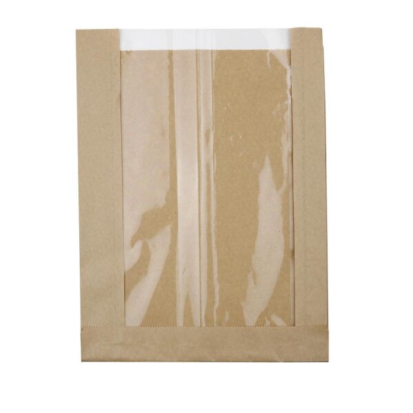 Papier-Sichtstreifenbeutel, 200x50x267mm, braun