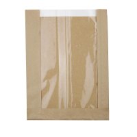 Papier-Sichtstreifenbeutel, 200x50x267mm, braun