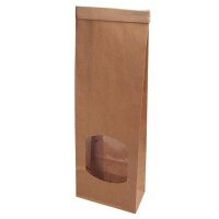 BIO Papier-Blockbodenbeutel, PLA-Sichtfenster, Clipband,...