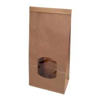 BIO Papier-Blockbodenbeutel, PLA-Sichtfenster, Clipband,...