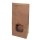 BIO Papier-Blockbodenbeutel, PLA-Sichtfenster, Clipband, PLA-Innenbeschichtung, 115x70x245mm, braun