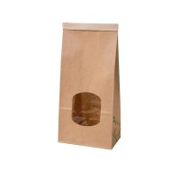 BIO Papier-Blockbodenbeutel, PLA-Sichtfenster, Clipband,...