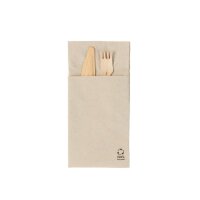 Besteck-Serviette, 2-lagig, 1/4 Falz, Kraft-Braun