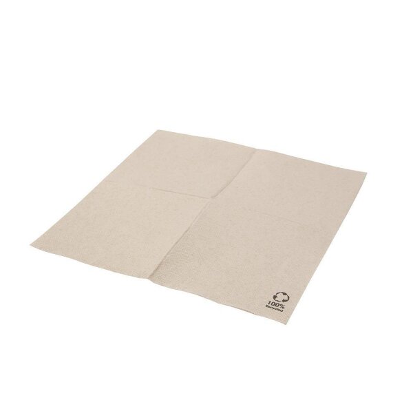 Servietten 20x20cm, 2-lagig, 1/4 Falz, Kraft-Braun