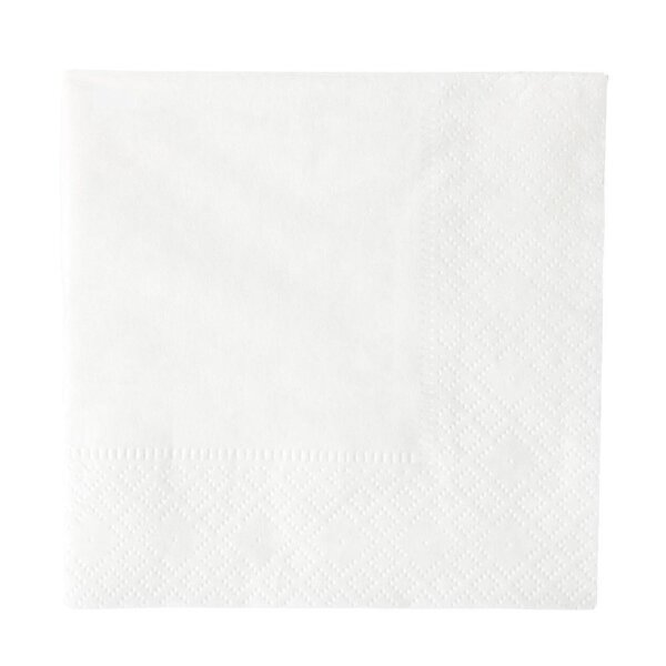 Servietten 24x24cm, 2-lagig, 1/4 Falz, Weiß