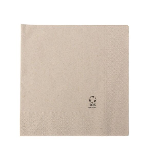 Servietten 33x33cm, 2-lagig, 1/4 Falz, Kraft-Braun