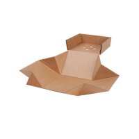 BIO Papp-Burger-Box, faltbar, 130x130x100mm, kraftbraun