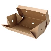 BIO Papp-Doppel-Burger-Box, faltbar, 244x122x102mm, kraftbraun