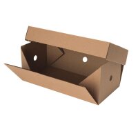 BIO Papp-Doppel-Burger-Box, faltbar, 244x122x102mm, kraftbraun