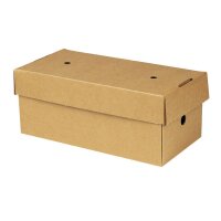 BIO Papp-Doppel-Burger-Box, faltbar, 244x122x102mm, kraftbraun