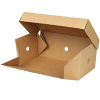 BIO Papp-Doppel-Burger-Box, faltbar, 244x122x102mm, kraftbraun