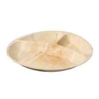 Palmblatt-Teller, 3-geteilt, braun, Ø250mm