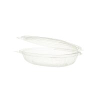 BIO PLA-Feinkostbecher, 250ml, mit Klappdeckel, Transparent