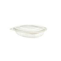 BIO PLA-Feinkostbecher, 250ml, mit Klappdeckel, Transparent