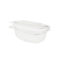 BIO PLA-Feinkostbecher mit Klappdeckel, 500ml, Transparent