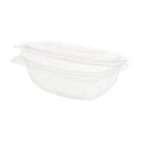 BIO PLA-Feinkostbecher mit Klappdeckel, 1000ml, Transparent