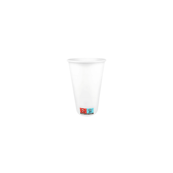 Pappbecher, 450ml, 16oz, Ø90mm, Weiß