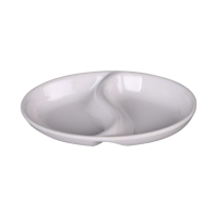 Soßenschale aus Melamin, 2-geteilt, oval, 13 x 8 cm
