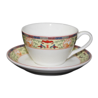 Kaffeetasse mit Unterteller, gelb, 8 x 5 cm
