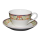 Kaffeetasse mit Unterteller, gelb, 8 x 5 cm