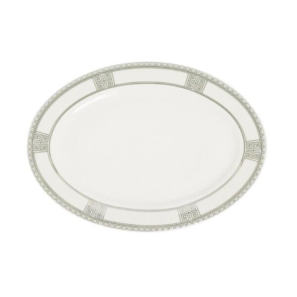 Teller oval, grau, 29x21 cm