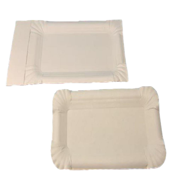 Pappteller mit Abriss, 150x90x30mm, Weiß