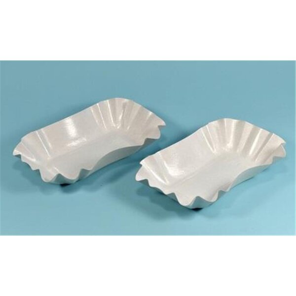 Pappschale mit Wellenrand, 90x160x30mm, Weiß
