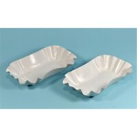Pappschale mit Wellenrand, 90x160x30mm, Weiß