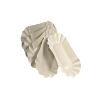 Pappschale mit Wellenrand, 110x190x30mm, Weiß