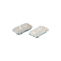 Pappschale mit Wellenrand, 90x140x30mm, Weiß