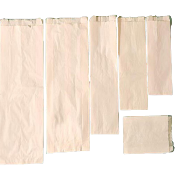 Papier-Faltenbeutel, weiß, 35g / m², 110x40x210mm
