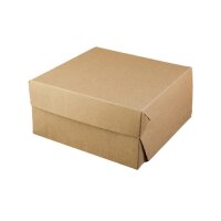 Karton-Tortenbox, 200x200x100mm, Kraft-Braun